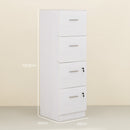 HOMCOM 4 Drawer File Cabinet Locking Filing Cabinet, Wood Effect