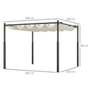 Outsunny 3 x 3(m) Pergola with Retractable Roof, 80mm Metal Column