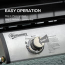 Outsunny Portable Gas Plancha BBQ Grill with 2 Stainless Steel Burner, 10kW
