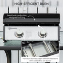 Outsunny Portable Gas Plancha BBQ Grill with 2 Stainless Steel Burner, 10kW