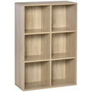 HOMCOM Cubic Cabinet Bookcase Storage Shelves for Home Office, Oak