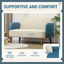 HOMCOM Modern 2 Seater Sofa w/ Rubber Wood Legs 130 x 74 x 76cm