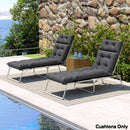 Outsunny Garden Lounge Chair Cushions Set of 2, 220gsm Fabric, Dark Grey