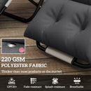 Outsunny Garden Lounge Chair Cushions Set of 2, 220gsm Fabric, Dark Grey
