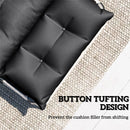 Outsunny Garden Lounge Chair Cushions Set of 2, 220gsm Fabric, Dark Grey