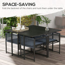 Outsunny 5 Pieces Patio Dining Set with Foldable Back, Light Grey
