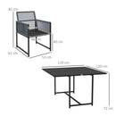 Outsunny 5 Pieces Patio Dining Set with Foldable Back, Light Grey