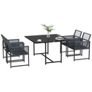 Outsunny 5 Pieces Patio Dining Set with Foldable Back, Light Grey