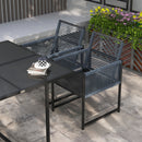 Outsunny 5 Pieces Patio Dining Set with Foldable Back, Light Grey