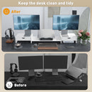 HOMCOM Dual Monitor Stand Riser With Adjustable Length And Angle
