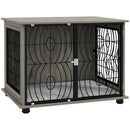 PawHut Dog Crate Furniture End Table w/ Cushion