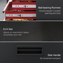 HOMCOM Tool Cabinet on Wheels with 5 Drawers Top Tool Chest Roller Cabinet Combo