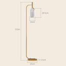 HOMCOM Modern Floor Lamp with Glass Lampshade, Foot Switch for Living Room