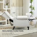HOMCOM Manual Cream White Reclining Armchair Recliner With Footrest