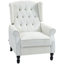 HOMCOM Manual Cream White Reclining Armchair Recliner With Footrest