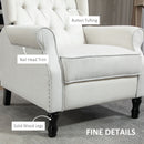 HOMCOM Manual Cream White Reclining Armchair Recliner With Footrest