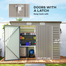 Outsunny 8 x 4FT Metal Garden Storage Shed with Double Doors, Light Grey