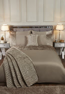 Glamour - Quilted Sequin Velvet Bedspread Set in Mink