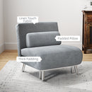 HOMCOM Single Folding 5 Position Convertible Sleeper Chair Sofa Bed