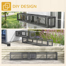 PawHut Cat Tunnel, 250cm Extra Long Wooden Cat Play Tunnel with 8 Doors Grey