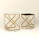 HOMCOM Nest Of Tables, Coffee Table Set with Steel Frame Black/White