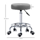 Vinsetto Round PU leather Salon Beautician Stool Adjustable Height, Grey