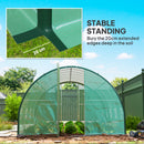 Outsunny Tunnel Greenhouse Upgraded Structure, Hinged Doors, 3 x 2(m), Green