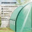 Outsunny Tunnel Greenhouse Upgraded Structure, Hinged Doors, 3 x 2(m), Green