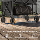 Outsunny Double Decker Folding Trolley Cart On Wheels, 200KG Capacity