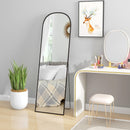 HOMCOM Full Length Mirror With Aluminium Alloy Frame Hanging Or Leaning Black