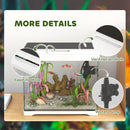 PawHut Glass Fish Tank with Filter System, LED Light, Water Pump, White