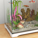 PawHut Glass Fish Tank with Filter System, LED Light, Water Pump, White