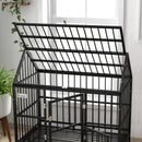PawHut 48 Inch Heavy Duty Dog Crate On Wheels W/ Removable Tray, Openable Top