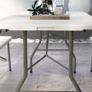 Outsunny Folding Garden Table, Patio Table with Metal Frame, White