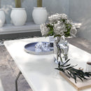 Outsunny Folding Garden Table, Patio Table with Metal Frame, White