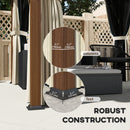 Outsunny 3 x 3(m) Metal Hardtop Gazebo with Netting and Curtains, Walnut