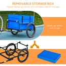 HOMCOM Bicycle Trailer with 65L Foldable Storage Box and Pneumatic Tyres, Blue