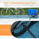 HOMCOM Bicycle Trailer with 65L Foldable Storage Box and Pneumatic Tyres, Blue