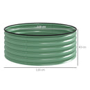 Outsunny Galvanised Planter with Gloves, 120 x 120 x 43cm, Light Green