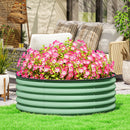 Outsunny Galvanised Planter with Gloves, 120 x 120 x 43cm, Light Green
