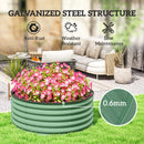 Outsunny Galvanised Planter with Gloves, 120 x 120 x 43cm, Light Green