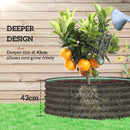 Outsunny Galvanised Planter with Gloves, 120 x 120 x 43cm, Light Green