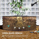 Outsunny Galvanised Planter with Gloves, 120 x 120 x 43cm, Light Green