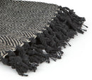 Herringbone - Recycled Cotton Throw in  Black (90" x 100")