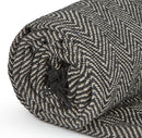 Herringbone - Recycled Cotton Throw in  Black (90" x 100")