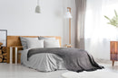 Herringbone - Recycled Cotton Throw in  Black (90" x 100")