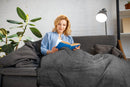 Herringbone - Recycled Cotton Throw in  Black (90" x 100")