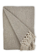 Herringbone - Recycled Cotton Throw in  Natural
