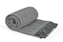 Herringbone - Recycled Cotton Throw in  Silver