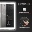 HOMCOM Bathroom Mirror With Bluetooth Lights Demister Pad